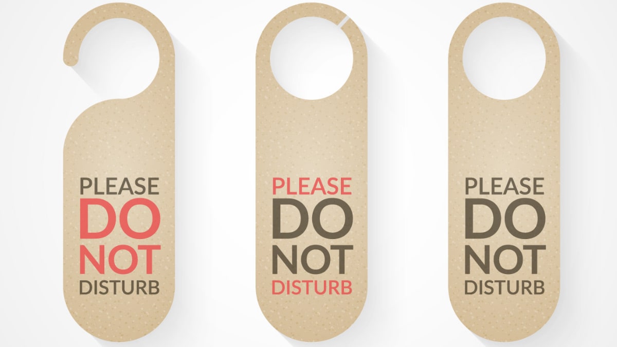 Do not disturb!I cartelli appendiporta door hanger che proteggono la privacy dei tuoi ospiti 